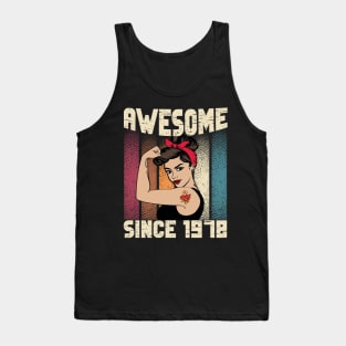 Awesome since 1978,44th Birthday Gift women 44 years old Birthday Tank Top